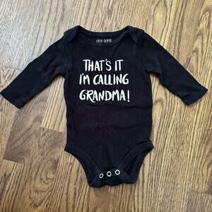 That’s It I’m Calling Grandma! Black long sleeve onesie bodysuit, size 3 months